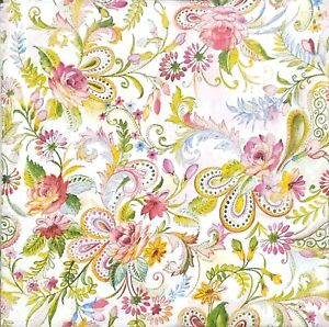 S554# 3x Single SMALL Paper Napkins For Decoupage Craft Colourful Flower Pattern