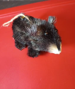 Bottle Brush Bristle Black Bear Figure  3" H x 6" L Forest Wild Rustic Art core - Picture 1 of 7