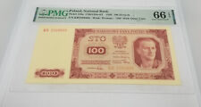 1948 Poland National Bank 100 Zlotych, Pick# 139a, PMG 66 EPQ, Gem Uncirculated.