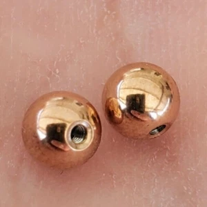 2 Rose Gold Color 18g 16g 14g Externally Threaded Replacement Balls Color - Picture 1 of 2