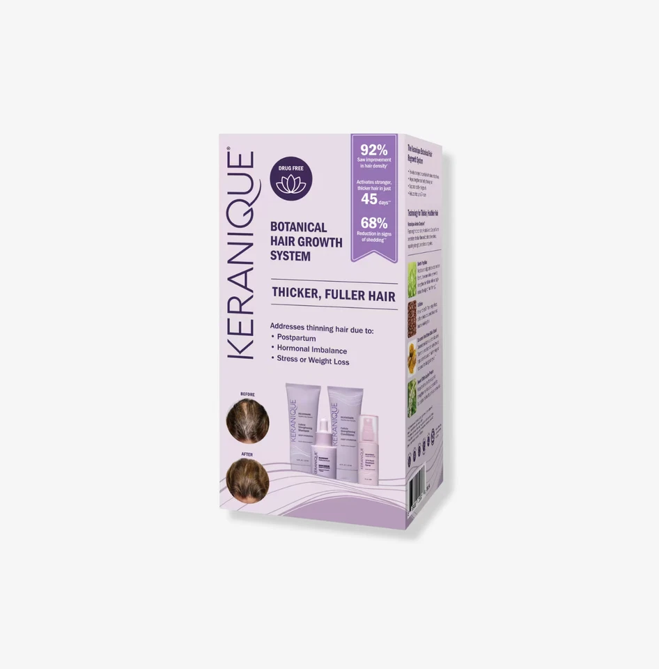 Sistema botánico de crecimiento del cabello Keranique para cabello más grueso y lleno, envío gratuito 4 piezas Foto 1 de 1