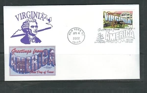 Us SC # 3606 Greetings From America - Virginia - FDC . Artmaster Cachet - Picture 1 of 1