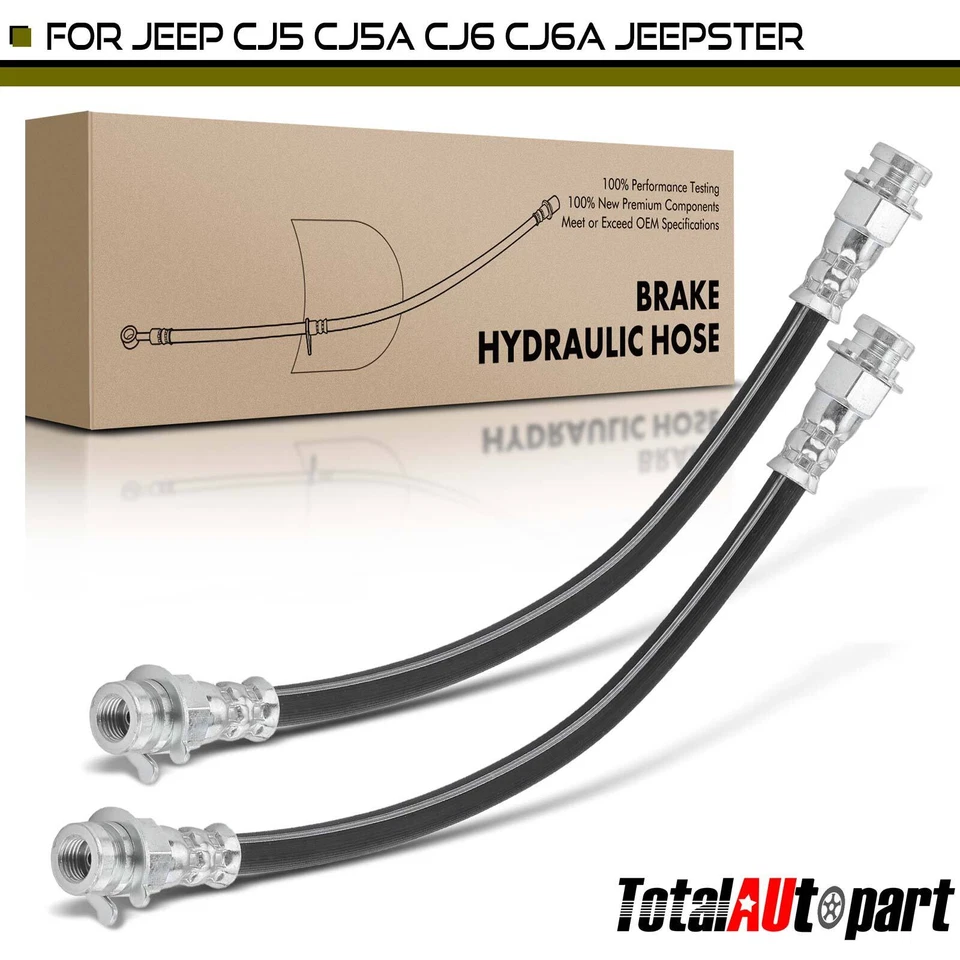 Manguera hidráulica de freno delantera izquierda y derecha 2 piezas para Jeep CJ5 CJ5A CJ6 CJ6A Jeepster 66-71 Foto 1 de 4