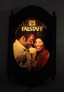 Falstaff Lighted Wall Sign 1960s 1970s Very Good Rare Lighted Picture Man and Wo - Picture 1 of 10