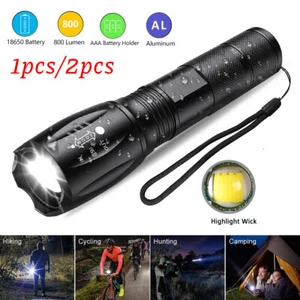 Paquete de 2 linternas LED súper brillantes antorcha con zoom lámpara táctica antorcha potente - Imagen 1 de 14