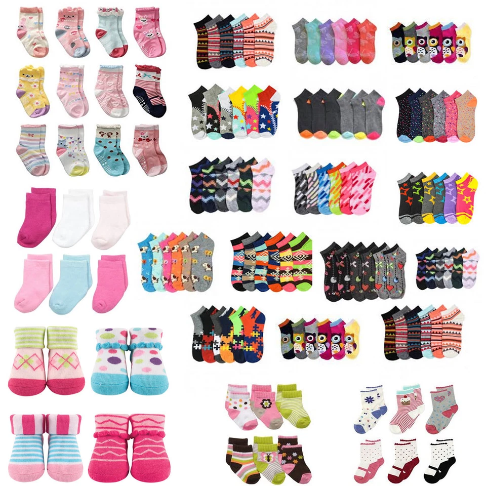 Lote de 120 pares de calcetines de corte bajo al tobillo para niños niños niñas varios colores negro blanco gris Foto 1 de 2