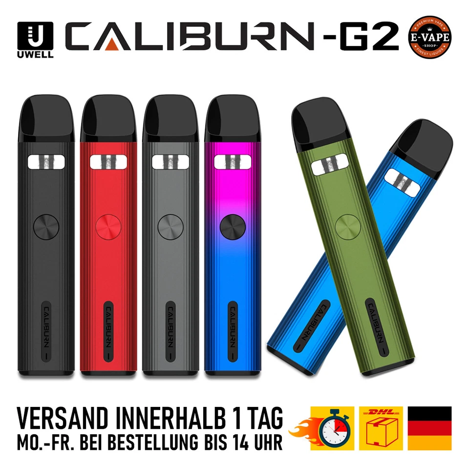 Uwell Caliburn G2 Pod Kit E-Zigaretten Set 750 mAh Kombi Sparversand - Bild 1 von 1