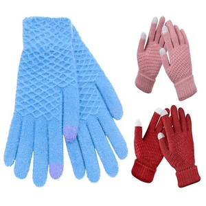 3 Pairs Ladies TouchScreen Winter Warm Gloves Fleece Thermal Touch Screen Gloves - Picture 1 of 1