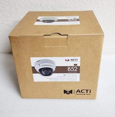 New ACTi B52 10 Megapixel (10MP) IR Indoor Day/Night Dome Camera, 3.6mm Lens - Image 1 of 3