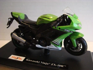 Kawasaki Ninja Zx 10R Verde Blanco 2010 - 1:18 Maisto - Imagen 1 de 3