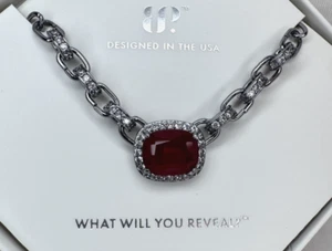 Bomb Party July Necklace NK77347 "Glimmers Of Joy" Ruby on Hematite - Picture 1 of 3
