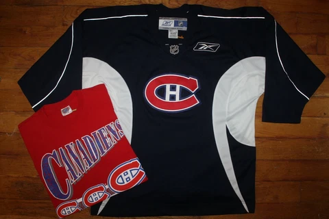 2006-07 Reebok Montreal Canadiens Practice Jersey + Vintage 1994 Shirt Cover