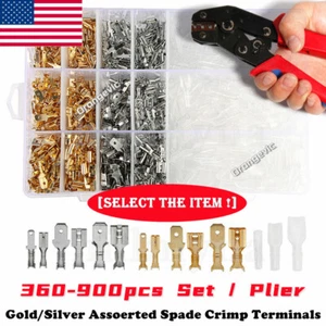 900X Assorted Male Female Spade Terminals/Plier Electrical Wire Crimp Connectors - Picture 1 of 39