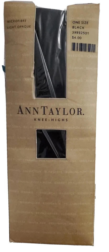 Ann Taylor Vintage Hasta la Rodilla Microfibra Negro Claro Opaco Talla Única Foto 1 de 2