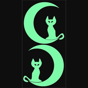 2 Magic-Catˋs Moon nachleuchtend ⭐ Leuchtsterne Eigenentwurf deutsche HP-Folie© - Bild 1 von 5