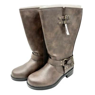 Botas Torrid Moto Hebilla Mujer Talla 10WW Marrón Ancho Pantorrilla Cierre Cremallera Nuevas con Etiquetas Foto 1 de 4