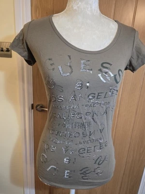 GUESS Women's T-Shirt Green Size Small - Image 1 of 3