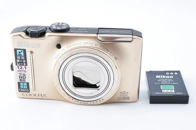 [Near MINT] Nikon Coolpix S8100 Compact Digital Camera 10x Gold from JAPAN 1145# - Image 1 of 4