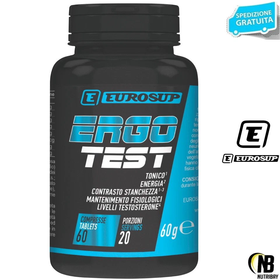 Eurosup - Ergo Test, Tonico Stimolante 60 cpr. con maca e muira puama