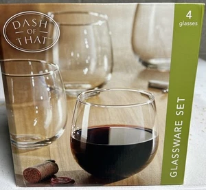 Set Of 4 Dash Of That Vina Stemless Wine Glasses Clear 16.75 Ounces Each - Picture 1 of 2