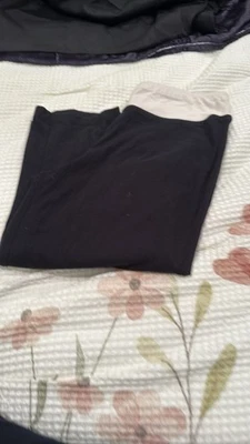 Bobbie Brooks Sport Black stretch cotton blend Capris w/White trim-MED (17.5”in) - Image 1 of 3
