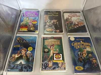 Lot of 6 Walt Disney Universal VHS Tapes Sealed New Bambi Atlantis Darby O’Gill - Image 1 of 4