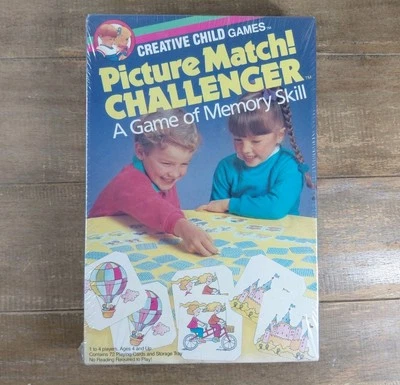 Vintage Creative Child Games Picture Match Challenger Memory Cards SEALED - Image 1 of 4