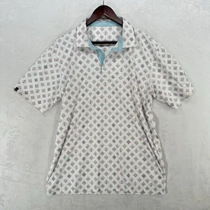 Swannies Shirt Herren Large weiß Jackson Polo Performance Golf Freizeit Diamant AOP - Bild 1 von 11