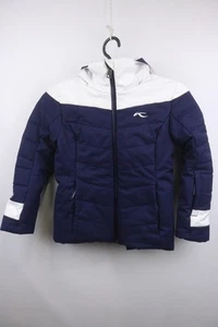 KJUS Blue White Inner Pocket Long Sleeve Hooded Full Zip Puffer Jacket Size 116 - Picture 1 of 22