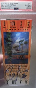 Ray Lewis Autogramm signed PSA 10 Ticket Stub Original Super Bowl 35 MVP - Bild 1 von 2