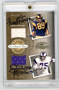 2001 Donruss Classics Combos Deacon Jones Fred Dryer Game Used Jersey Auto /100 - Picture 1 of 2