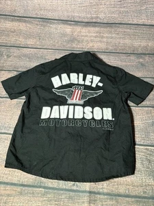 Harley Davidson Motorcycles Button Down Shirt Black Logo Toddler 4 - Picture 1 of 6