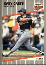 1989 Fleer Minnesota Twins Baseball Card #110 Gary Gaetti