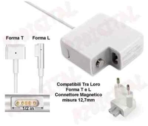 ALIMENTATORE per APPLE MACBOOK MAGSAFE 1 60W 16.5V 3.65A MAGSAFE 1 PRO 13 15 POL - Foto 1 di 1