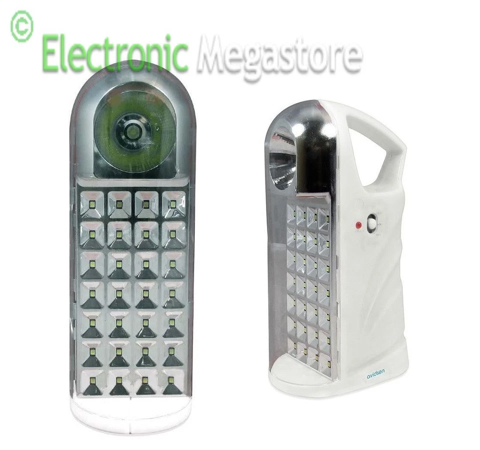 AVIDSEN Lampada di emergenza ricaricabile portatile 1W con 28 LED SMD battteria interna