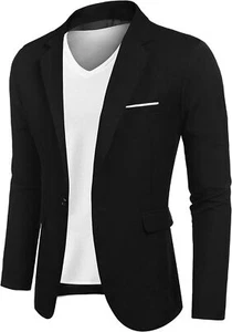 COOFANDY Men's Blazer Casual Sport Coats Slim Fit One Button Suit Jacket Lightwe - Picture 1 of 39