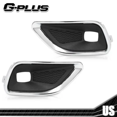 Fit For 19-20 Jeep Cherokee Front Bumper Fog Light Cover Bezel Left+Right Foto 1 de 4