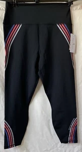 Spiritual Gangster XL Black Leggings with Retro Looking Stripes On Sides NWT - Picture 1 of 7