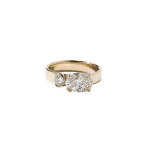 1.85 Ct Lab Grown Oval Cut Diamond Engagement Ring IGI 18K Yellow Gold - Picture 1 of 12