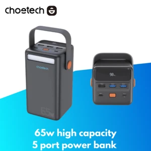 65W 50000mAh High Capacity USB Fast Charge Portable Power Bank Battery Choetech - Picture 1 of 6