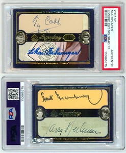 2007 UD SP Legendary Cuts Ty Cobb/Hank Greenberg/Harry Heilmann Quad Auto 1/1 - Picture 1 of 4