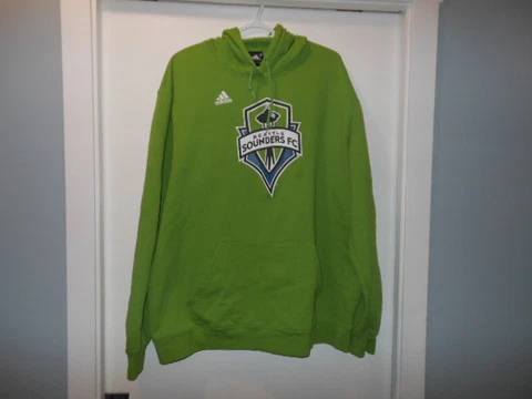 Adidas SEATTLE SOUNDERS FC Green Warm MLS SOCCER HOODIE Sweatshirt Cover