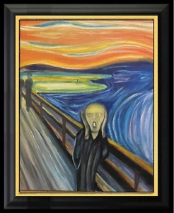 THE SCREAM Edvard Munch Oil Painting 20x24 Framed Canvas **SALE - Picture 1 of 6