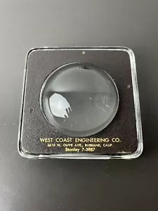 Vintage West Coast Engineering Co. Burbank, CA Briefbeschwerer Schreibtischlupe - Bild 1 von 3