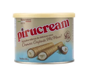 Pirucream Cream Filled Rolled Wafer. Coconut. Crispy and Light Cookie. 10.59 oz - Picture 1 of 3