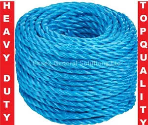 Blue Poly Rope Strong 4/6/8/10/12/14mm Builder Polypropylene Nylon Braided Cord  - Picture 1 of 5