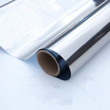 Silver Glass Self Adhesive Film DIY Reflective Mirror Window UV Sun Protection