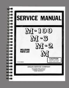 HAMMOND Organ M-100 M-3 M-2 Service Manuel Atelier Repair Book On Papier English - Picture 1 of 3
