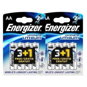 Batería de litio Energizer L91 Ultimate baterías de ultra larga duración AA (2 paquetes de 4) - Imagen 1 de 1