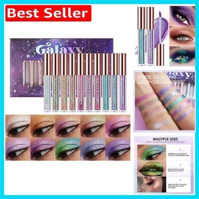 Vibrant 10 Shade Liquid Eyeshadow Collection - Perfect Gift for Glam Lovers - Image 1 of 4